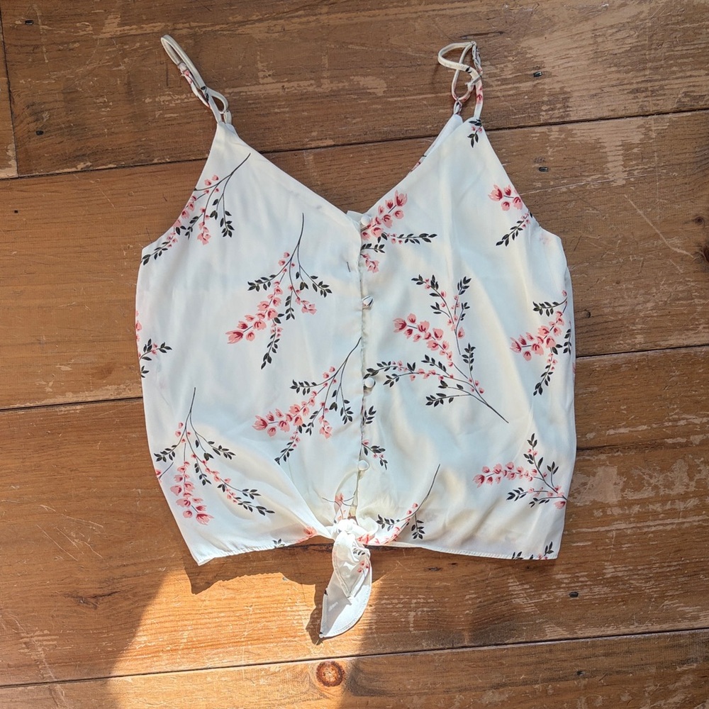 Sienna Sky White and Pink Floral Camisole